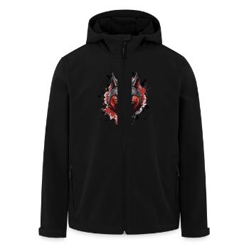 Wolf Head Symbol Animal - Men’s Recycled Softshell Jacket by Stanley/Stella - black - Front - AI Model Male 185 light (185cm)