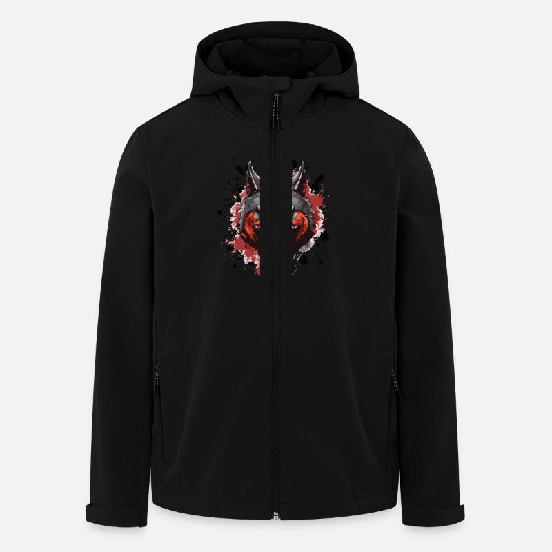 Wolf Head Symbol Animal - Men’s Recycled Softshell Jacket by Stanley/Stella - black