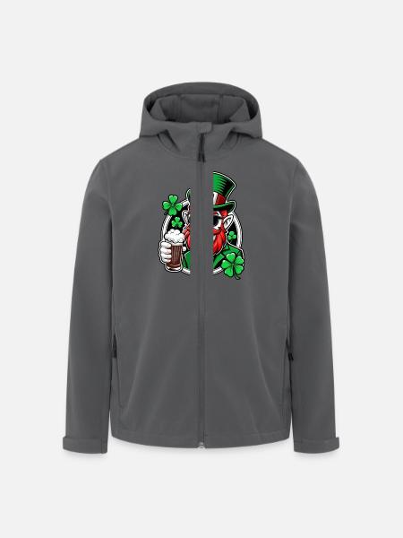 Leprechaun & Beer - Saint-Patrick - Irlande - Veste softshell homme en polyester recyclé Stanley/Stella - noir