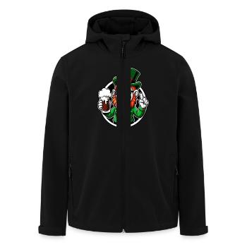 Leprechaun & Beer - St. Patrick's Day - Ireland - Men’s Recycled Softshell Jacket by Stanley/Stella - black - Front - AI Model Male 185 light (185cm)