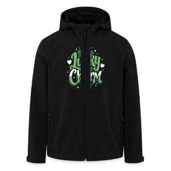 Porte-bonheur - Saint-Patrick - Irlande - Veste softshell homme en polyester recyclé Stanley/Stella - noir - Devant - AI Model Male 185 light (185cm)