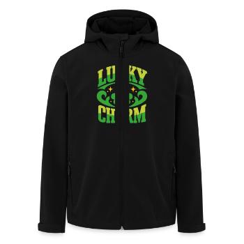 Lucky Charm - St. Patrick's Day - Ireland - Men’s Recycled Softshell Jacket by Stanley/Stella - black - Front - AI Model Male 185 light (185cm)