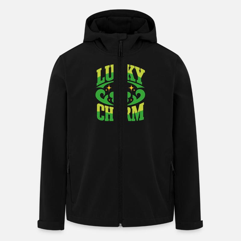 Porte-bonheur - Saint-Patrick - Irlande - Veste softshell homme en polyester recyclé Stanley/Stella - noir