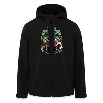 Leprechaun Skull - St. Patrick's Day - Ireland - Men’s Recycled Softshell Jacket by Stanley/Stella - black - Front - AI Model Male 185 light (185cm)
