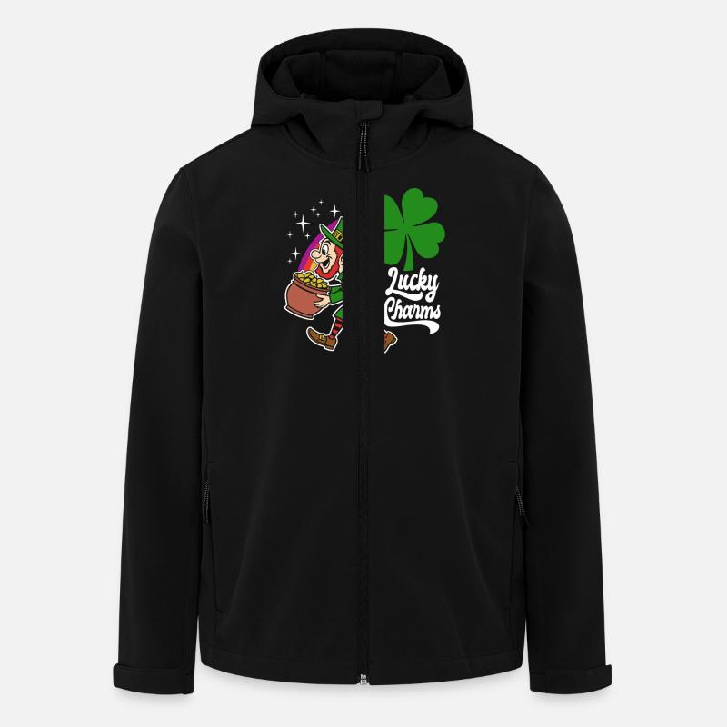 Porte-bonheur - Lutin - Saint-Patrick - Veste softshell homme en polyester recyclé Stanley/Stella - noir