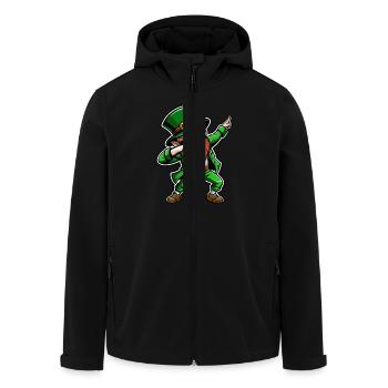 Dabbing Leprechaun - St. Patrick's Day - Ireland - Men’s Recycled Softshell Jacket by Stanley/Stella - black - Front - AI Model Male 185 light (185cm)