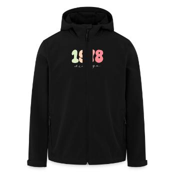 Birthday Year of birth 1978 - Men’s Recycled Softshell Jacket by Stanley/Stella - black - Front - AI Model Male 185 light (185cm)