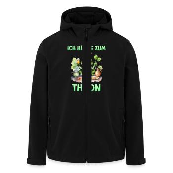 Froschkostüm ICH HÜPFE ZUM THRON Lustiges - Recycelte Männer Softshell-Jacke von Stanley/Stella - Schwarz - Vorne - AI Model Male 185 light (185cm)