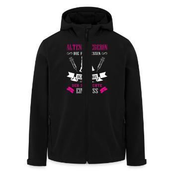 Altenpflege Pfleger Pflegepersonal Pflegekraft - Recycelte Männer Softshell-Jacke von Stanley/Stella - Schwarz - Vorne - AI Model Male 185 light (185cm)
