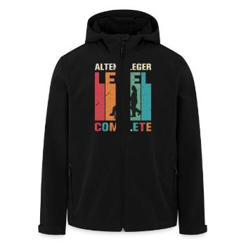 Altenpfleger Geschenk Altenpflege Pflegefachkraft - Recycelte Männer Softshell-Jacke von Stanley/Stella - Schwarz - Vorne - AI Model Male 185 light (185cm)