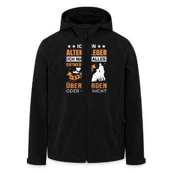 Altenpfleger Geschenk Altenpflege Pflegefachkraft - Recycelte Männer Softshell-Jacke von Stanley/Stella - Schwarz - Vorne - AI Model Male 185 light (185cm)
