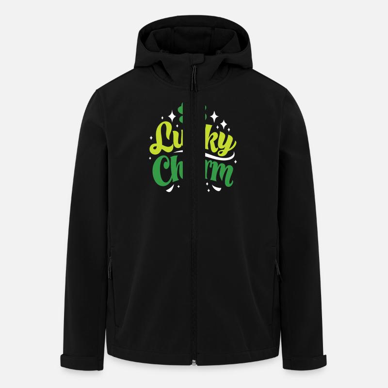 Porte-bonheur - Saint-Patrick - Irlande - Veste softshell homme en polyester recyclé Stanley/Stella - noir