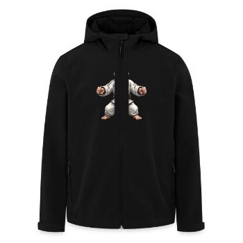 Karate Judo Affe Schimpanse Kampfsport - Recycelte Männer Softshell-Jacke von Stanley/Stella - Schwarz - Vorne - AI Model Male 185 light (185cm)