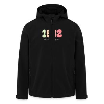 Birthday Year of birth 1982 - Men’s Recycled Softshell Jacket by Stanley/Stella - black - Front - AI Model Male 185 light (185cm)
