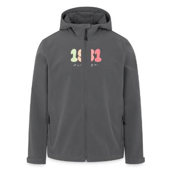 Birthday Year of birth 1981 - Men’s Recycled Softshell Jacket by Stanley/Stella - anthracite - Front - AI Model Male 185 light (185cm)