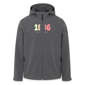 Birthday Year of birth 1986 - Men’s Recycled Softshell Jacket by Stanley/Stella - anthracite - Front - AI Model Male 185 light (185cm)