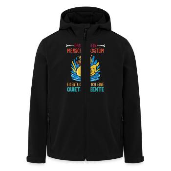 Karneval Enten DAS IST MEIN MENSCHEN KOSTÜM - Recycelte Männer Softshell-Jacke von Stanley/Stella - Schwarz - Vorne - AI Model Male 185 light (185cm)