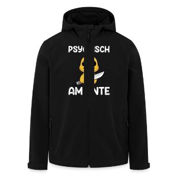 Faschings Party PSYCHISCH AM ENTE Lustiges - Recycelte Männer Softshell-Jacke von Stanley/Stella - Schwarz - Vorne - AI Model Male 185 light (185cm)
