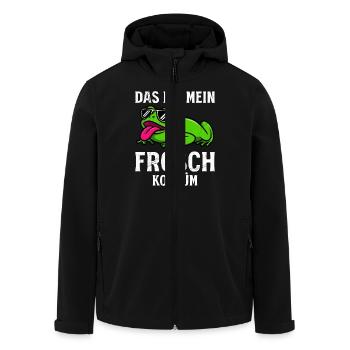 Karneval Kostüm Frosch DAS IST MEIN FROSCH KOSTÜM - Recycelte Männer Softshell-Jacke von Stanley/Stella - Schwarz - Vorne - AI Model Male 185 light (185cm)