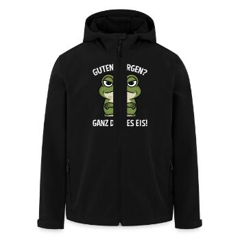 Froschkostüm GUTEN MORGEN? GANZ DÜNNES EIS! - Recycelte Männer Softshell-Jacke von Stanley/Stella - Schwarz - Vorne - AI Model Male 185 light (185cm)