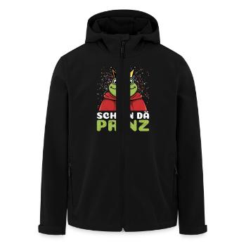 Froschkostüm SCHBIN DA PRINZ Lustiges Faschings - Recycelte Männer Softshell-Jacke von Stanley/Stella - Schwarz - Vorne - AI Model Male 185 light (185cm)