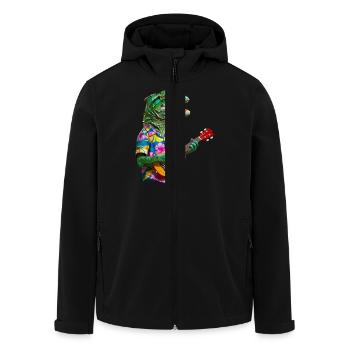 Chamäleon spielt Ukulele - Recycelte Männer Softshell-Jacke von Stanley/Stella - Schwarz - Vorne - AI Model Male 185 light (185cm)