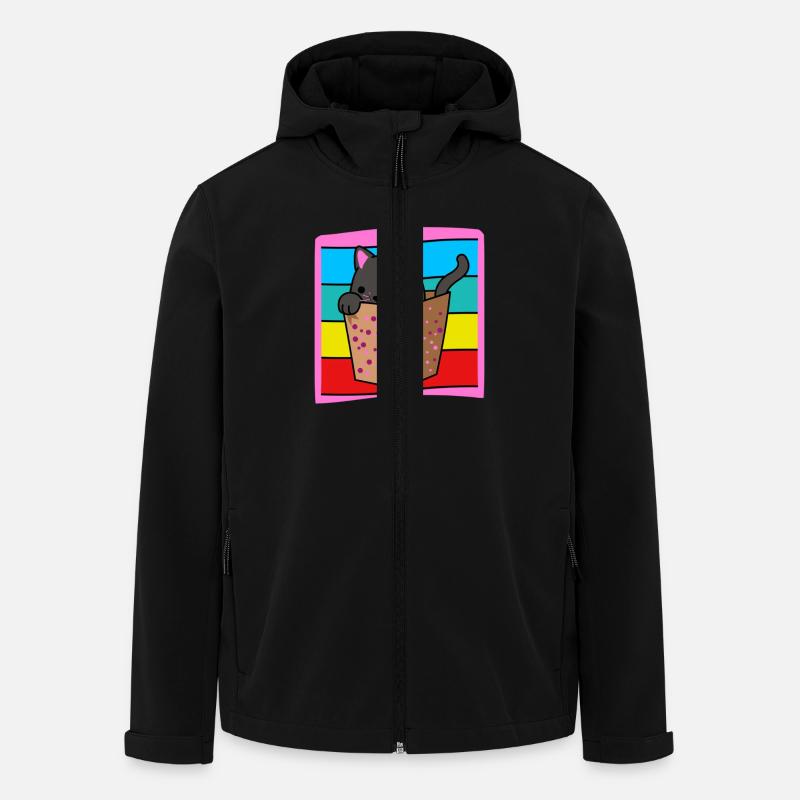 Cat in a box - Men’s Recycled Softshell Jacket by Stanley/Stella - black