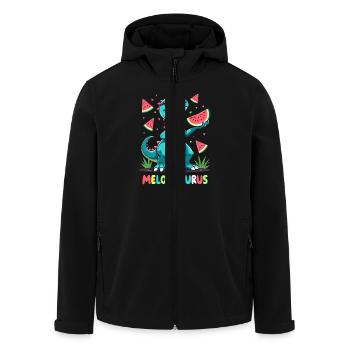 Melonsaurus Lustiger Dinosaurier für einen - Recycelte Männer Softshell-Jacke von Stanley/Stella - Schwarz - Vorne - AI Model Male 185 light (185cm)