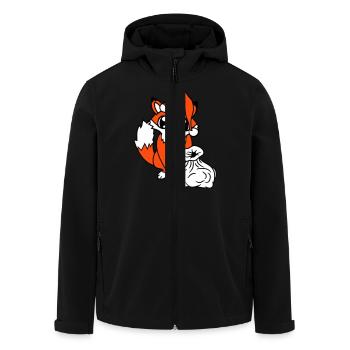 Renard roux Père Noël Cadeau de Noël - Veste softshell homme en polyester recyclé Stanley/Stella - noir - Devant - AI Model Male 185 light (185cm)