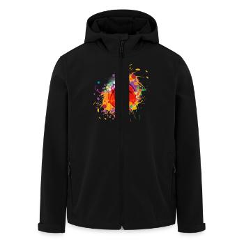 Colorful Retro Ball Basketball Basketball Jersey - Men’s Recycled Softshell Jacket by Stanley/Stella - black - Front - AI Model Male 185 light (185cm)