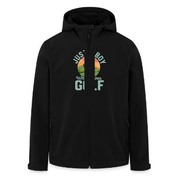 Just A Boy Who Loves Golf Hobby Golfer - Recycelte Männer Softshell-Jacke von Stanley/Stella - Schwarz - Vorne - AI Model Male 185 light (185cm)