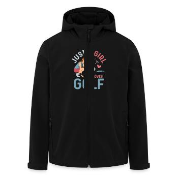 Just A Girl Who Loves Golf Hobby Golfer - Recycelte Männer Softshell-Jacke von Stanley/Stella - Schwarz - Vorne - AI Model Male 185 light (185cm)