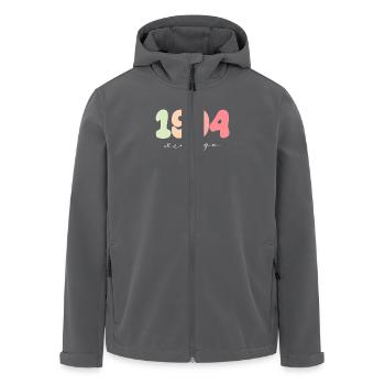 Year of birth 1994 - Men’s Recycled Softshell Jacket by Stanley/Stella - anthracite - Front - AI Model Male 185 light (185cm)