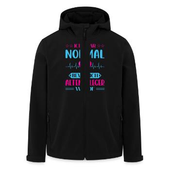 Altenpfleger Geschenk Altenpflege Pflegefachkraft - Recycelte Männer Softshell-Jacke von Stanley/Stella - Schwarz - Vorne - AI Model Male 185 light (185cm)