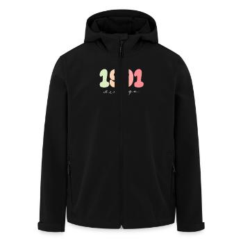 Birthday Year of birth 1991 - Men’s Recycled Softshell Jacket by Stanley/Stella - black - Front - AI Model Male 185 light (185cm)