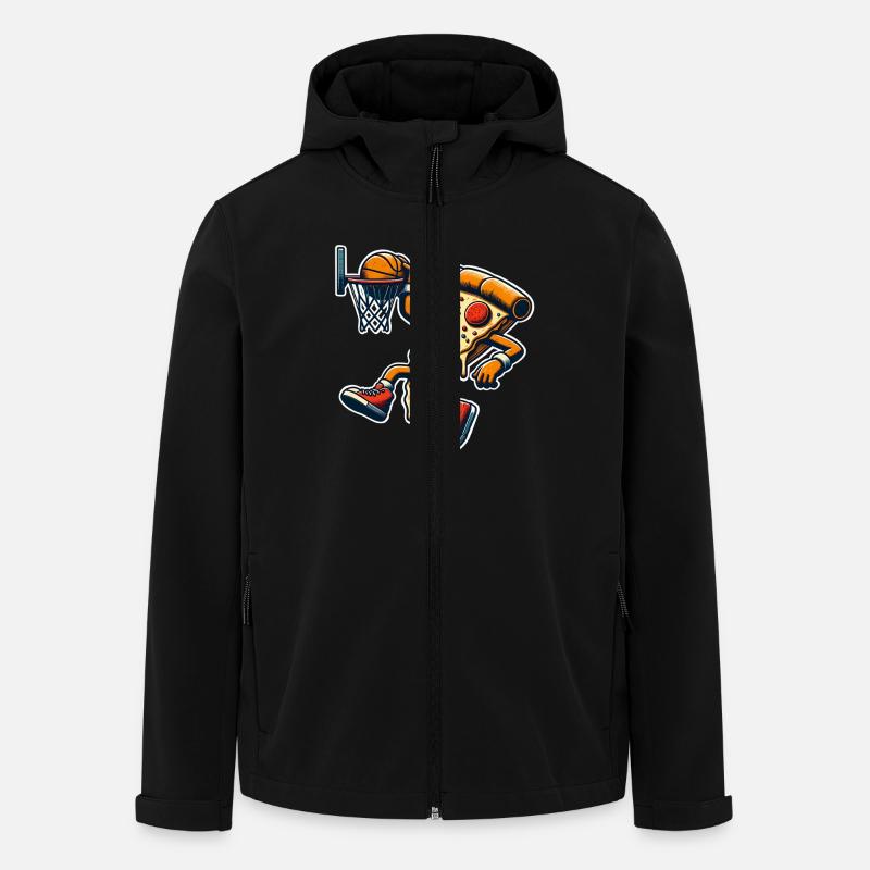 Pizza Basketball - Men’s Recycled Softshell Jacket by Stanley/Stella - black