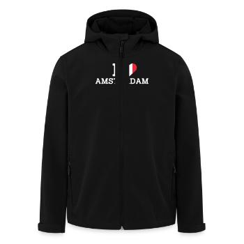 I Love Amsterdam France Heart Flag France Lover - Men’s Recycled Softshell Jacket by Stanley/Stella - black - Front - AI Model Male 185 light (185cm)