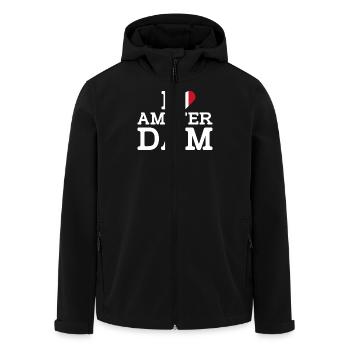 J’aime Amsterdam Italie Lover Flag Coeur Cool Flag - Veste softshell homme en polyester recyclé Stanley/Stella - noir - Devant - AI Model Male 185 light (185cm)