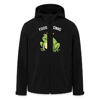Kölner Karneval FROSCHKÖNIG Lustiges Frosch - Recycelte Männer Softshell-Jacke von Stanley/Stella - Schwarz - Vorne - AI Model Male 185 light (185cm)