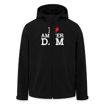 I love Amsterdam Türkische Flagge Cool Netherland Wortspiel - Recycelte Männer Softshell-Jacke von Stanley/Stella - Schwarz - Vorne - AI Model Male 185 light (185cm)