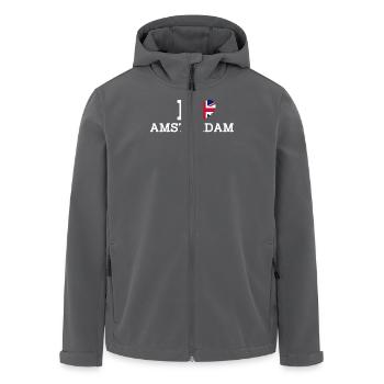 I love Amsterdam Vereinigtes Königreich Herz Flagge UK Wortspiel - Recycelte Männer Softshell-Jacke von Stanley/Stella - Anthrazit - Vorne - AI Model Male 185 light (185cm)