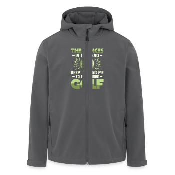 The Voices In My Head Keep Telling Me Golf Golfer - Recycelte Männer Softshell-Jacke von Stanley/Stella - Anthrazit - Vorne - AI Model Male 185 light (185cm)