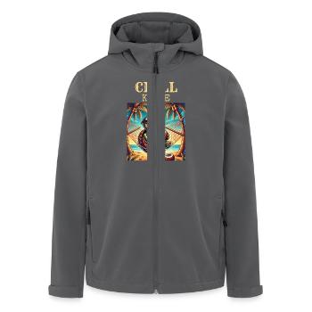 CHILL Toad - Men’s Recycled Softshell Jacket by Stanley/Stella - anthracite - Front - AI Model Male 185 light (185cm)