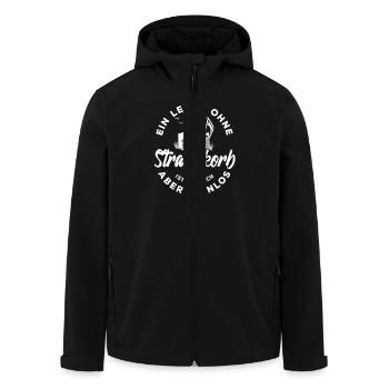 Ein Leben ohne Strandkorb ist möglich aber sinnlos - Recycelte Männer Softshell-Jacke von Stanley/Stella - Schwarz - Vorne - AI Model Male 185 light (185cm)