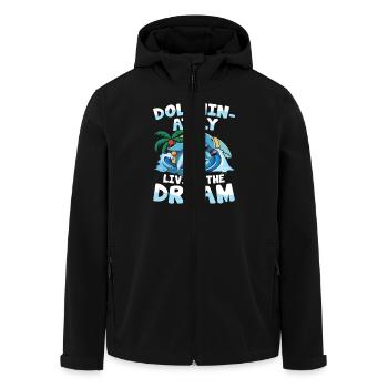 Dolphin-ately Living The Dream - Recycelte Männer Softshell-Jacke von Stanley/Stella - Schwarz - Vorne - AI Model Male 185 light (185cm)