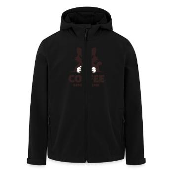 Coffee Before Talkie für Katzenbesitzer - Recycelte Männer Softshell-Jacke von Stanley/Stella - Schwarz - Vorne - AI Model Male 185 light (185cm)