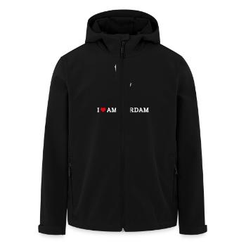 I Love Amsterdam Heart Statue Of Liberty Cool Pun - Men’s Recycled Softshell Jacket by Stanley/Stella - black - Front - AI Model Male 185 light (185cm)