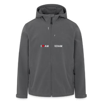 I Love Amsterdam Heart Freiheitsstatue Cooles Wortspiel - Recycelte Männer Softshell-Jacke von Stanley/Stella - Anthrazit - Vorne - AI Model Male 185 light (185cm)