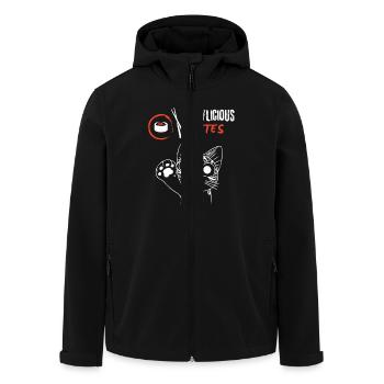 Meowlicious – Sushi pour les fans de chats - Veste softshell homme en polyester recyclé Stanley/Stella - noir - Devant - AI Model Male 185 light (185cm)