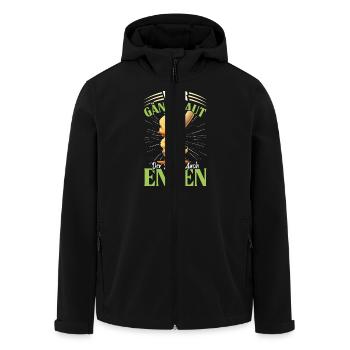 Faschingskostüm WER GÄNSEHAUT DER SCHLÄGT ENTEN - Recycelte Männer Softshell-Jacke von Stanley/Stella - Schwarz - Vorne - AI Model Male 185 light (185cm)